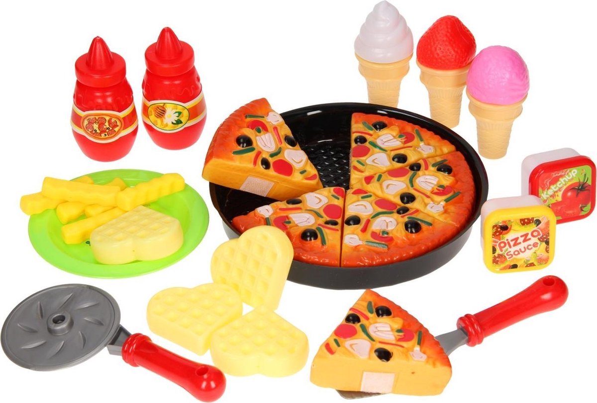 Speelgoed Eten Speelset Pizza, 30dlg. | bol.com