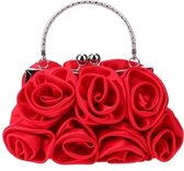 Chique Bruidstasje - Clutch - Rood - met Roosjes
