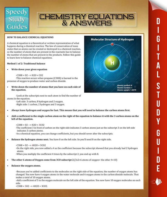 Chemistry Equations & Answers - cover