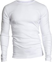 Garage 303 - Semi Bodyfit T-shirt ronde hals lange mouw wit S 100% katoen 1x1 rib