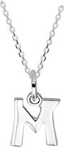 Robimex Collection  Ketting  Letter M  45 cm - Zilver