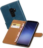 Mobieletelefoonhoesje - Zakelijke PU leder booktype hoesje voor Samsung Galaxy S9+ blauw