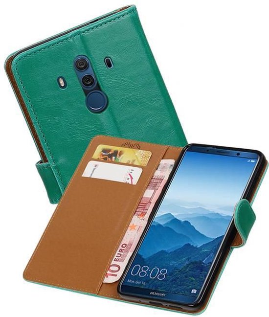 Étui Business Type livre en cuir PU pour Huawei Mate 10 Pro Vert