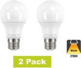 2 Pack - E27 Led Bol Lamp A60 - 6w - 470 Lm - 2700K Warm Wit - Non Dimmable