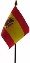 Mini drapeau d'Espagne sur bâton 10 x 15 cm