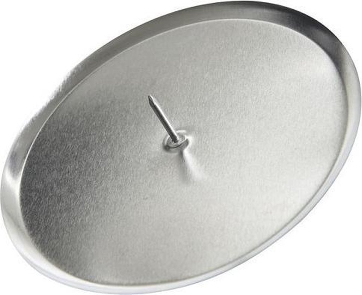 Kaarshouders 4 stuks ijzer Ø6cm zilver