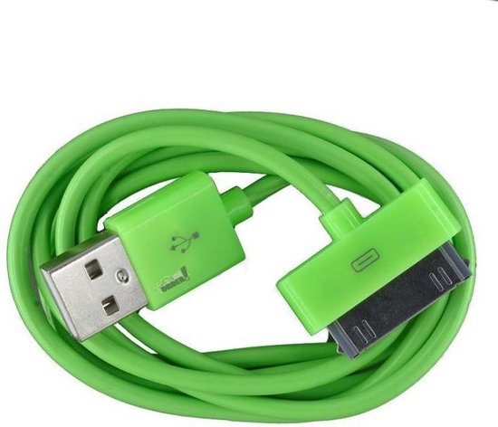ginder Kwalificatie Afrika 2 stuks - iPhone 4 USB oplaad kabel groen | 1 METER kabeltje voor iPhone...  | bol.com