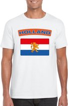 T-shirt met Nederlandse vlag wit heren L