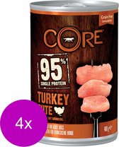 Wellness Core Grain Free 95 400 g - Hondenvoer - 4 x Kalkoen&Boerenkool