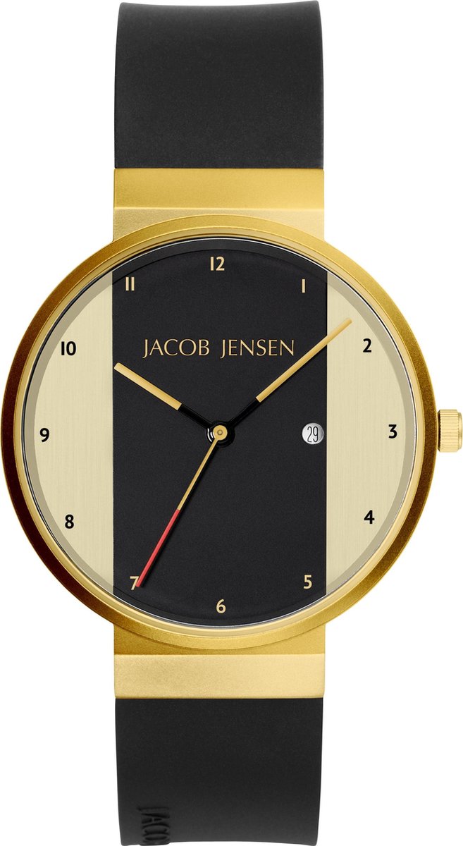 Jacob Jensen 734 horloge heren - zwart - edelstaal doubl�