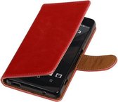 BestCases.nl Etui portefeuille rouge Pull-Up PU Booktype pour Sony Xperia Z3 Compact
