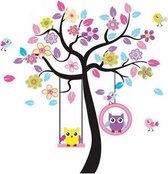 Sticker mural arbre hiboux | Chambre enfant / bébé | Décoration