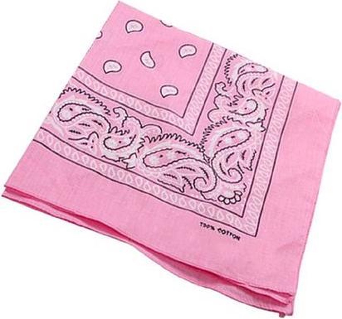 BOUBONI 6 stuks 100% katoen bandana's paisley bandana's veelzijdige hoofddoek multifunctionele doek hoofddoeken halsdoeken voor dames en heren (wit), roze, 56x56CM
