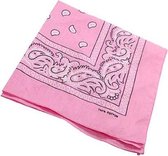 Bandana Paisley roze - 100% katoen - pink - Cotton - zakdoek - hoofdband - sjaaltje - accessoire - carnaval