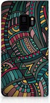 Geschikt voor Samsung Galaxy S9 Standcase Hoesje Design Aztec