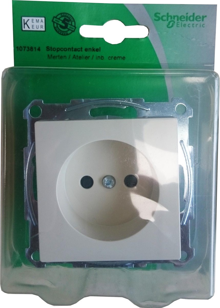 SCHNEIDER ELECTRIC Merten Atelier - Wandcontactdoos zonder randaarde - Inbouw - CREME