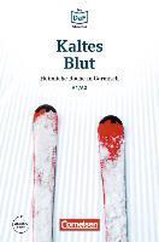 Livre 'Kaltes Blut' avec des skis dans la neige.