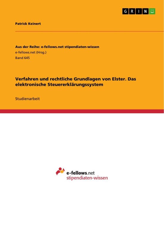 Verfahren und rechtliche Grundlagen von Elster. Das elektron ... - cover