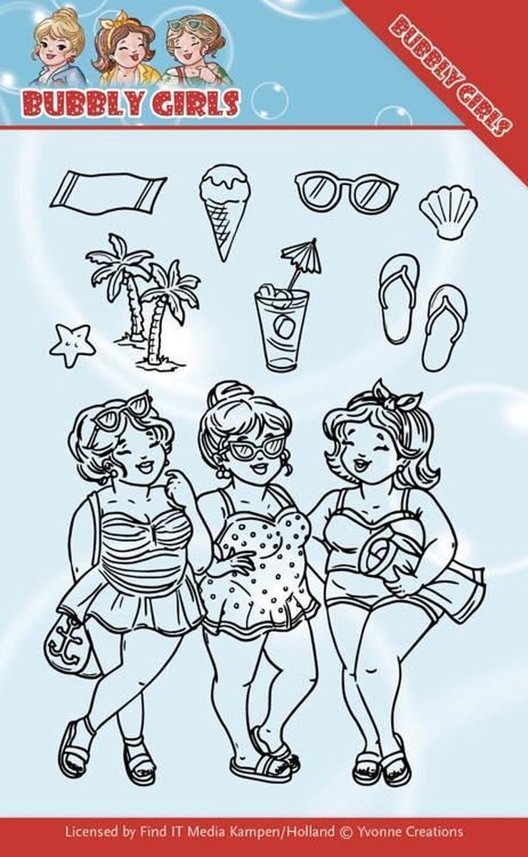 Clear Stamps - Yvonne Creations - Bubbly Girls - Beach Girls