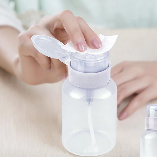 Nagellakremover pompdispensers, 4 stuks, 150 ml, transparant, lege fles, pomp, kunststof, lege fles, vloeistof, voor make-up remover, cosmetica