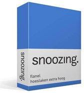 Snoozing - Flanel - Hoeslaken - Extra Hoog - Lits-jumeaux - 160x210/220 cm - Meermin