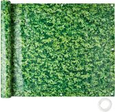 tectake - Balkondoek privacydoek balkonscherm - hoogte 75 cm - lengte 6 meter- groene bladerenpatroon - 402705