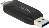 DeLOCK 91734 geheugenkaartlezer Zwart USB/Micro-USB