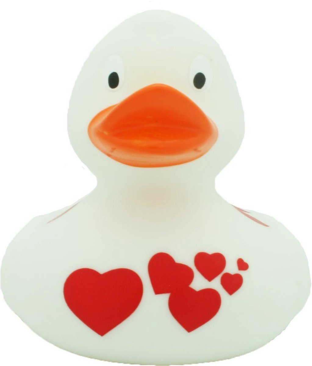 Lilalu badeend wit met rode hartjes (love) | bol.com
