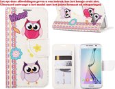 Xssive Hoesje voor Apple iPhone 5 / 5S / SE - Book Case Twee Uilen