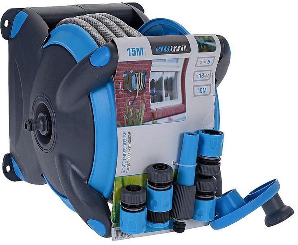 Pro Garden Tuinslang Houder - 15 meter Slang - met 4 opzet stukken - Tuinieren - Planten - Tuinslanghaspel – foto 3