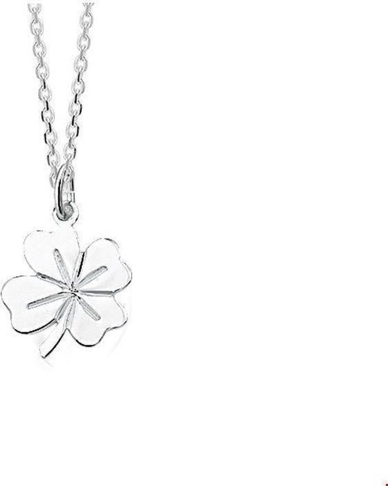 Glams Dames ketting klaver - Zilver 45 cm