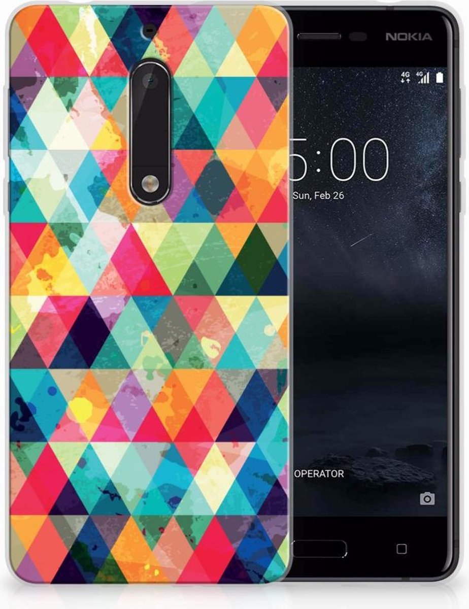 Back Cover voor Nokia 5 TPU bumper Geruit