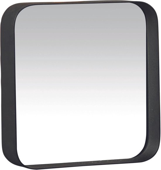 Pomax Kelly - spiegel - Vierkant - Metaal - 25x25x5 cm - Zwart | bol.com