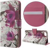 Lotus bloem book case wallet hoesje Iphone 7