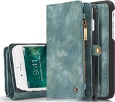 Lederen Wallet case - iPhone X / XS  - grijs / blauw