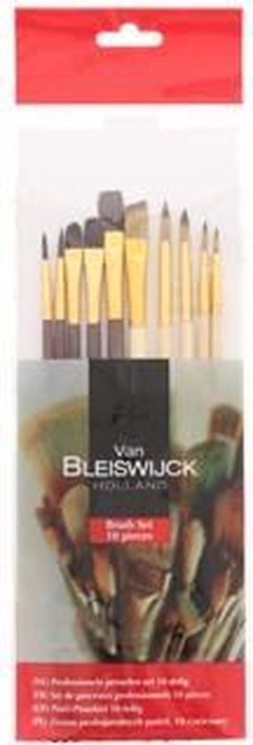 Van Bleiswijck Set de 10 pinceaux pour aquarelle et peinture acrylique