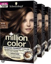 Schwarzkopf - Million Color - Haarverf 5-6 - Intens Bruin - 3 Stuks - Voordeelverpakking