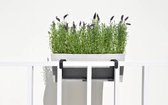 Ecopots Hanging Bruges 55 - White Grey - 54,7 x 20 x H20,5 cm - Rechthoekige witgrijze bloempot / plantenbak met waterreservoir