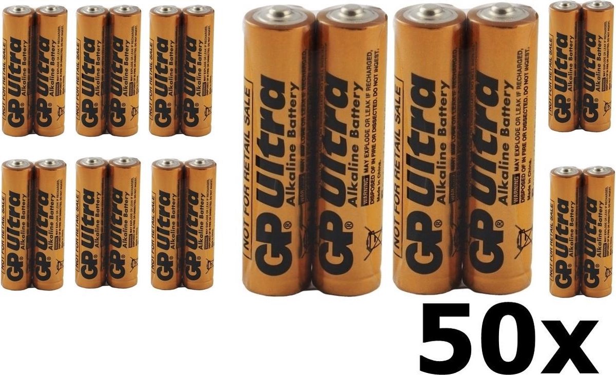 50 Stuks - GP Ultra LR3 AAA Industriele Alkaline Batterij