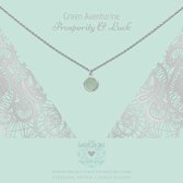 Heart to Get necklace, silver, one gemstone, Green Aventurine, prosperity & luck
