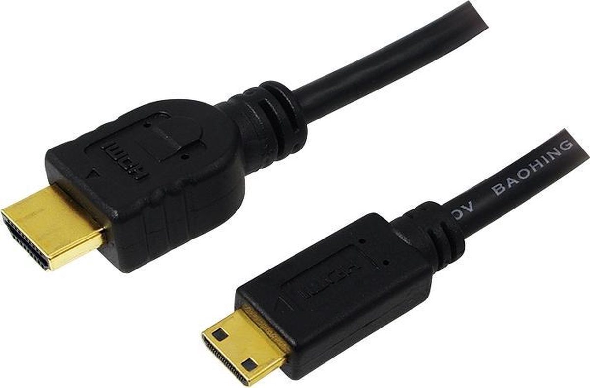 HDMI kabel 2 meter HDMI Type A (Standaard) HDMI Type C (Mini) Zwart