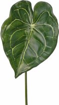 Kunst Anthurium bladgroen tak 67 cm - kunstbloem/ tak