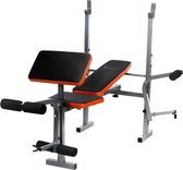 Sportbank - opklapbaar - multifunctioneel - volledig instelbaar - voor gewichten - zwart & oranje