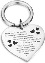 RVS sleutelhanger hart Best Friends message BFF