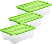 Rotho set van 3 opbergdozen EVO SAFE 3x 30 L groen