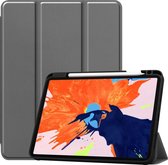 Smart Tri-Fold Case met Pen Houder voor Apple iPad Pro 12.9 2020 - grijs