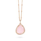 Velini jewels -P6302P -Hanger+Ketting -925 Zilver rosé -Gekleurde Cubic Zirkonia