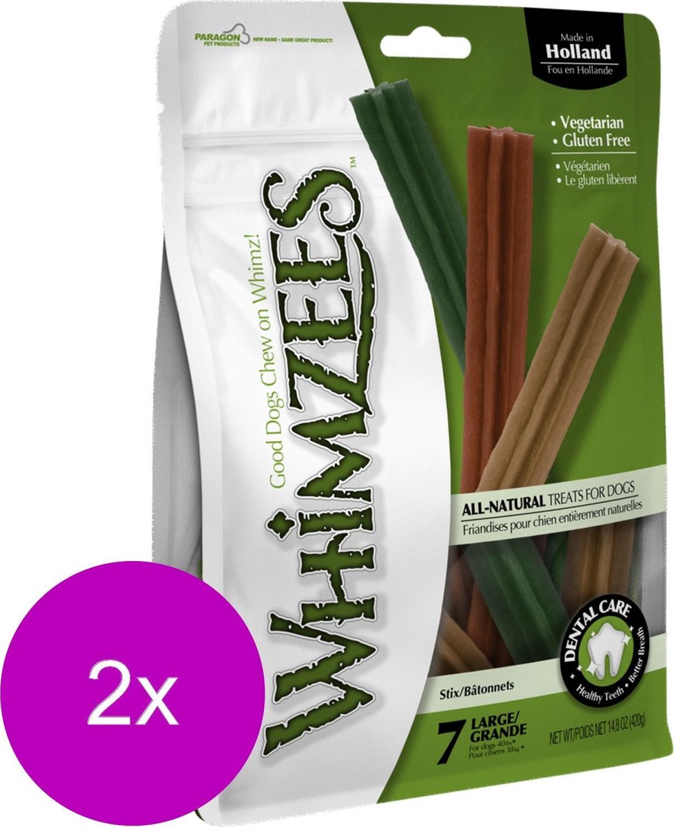 Whimzees Stix Large - Hondensnacks - 2 x 7x17.8 cm