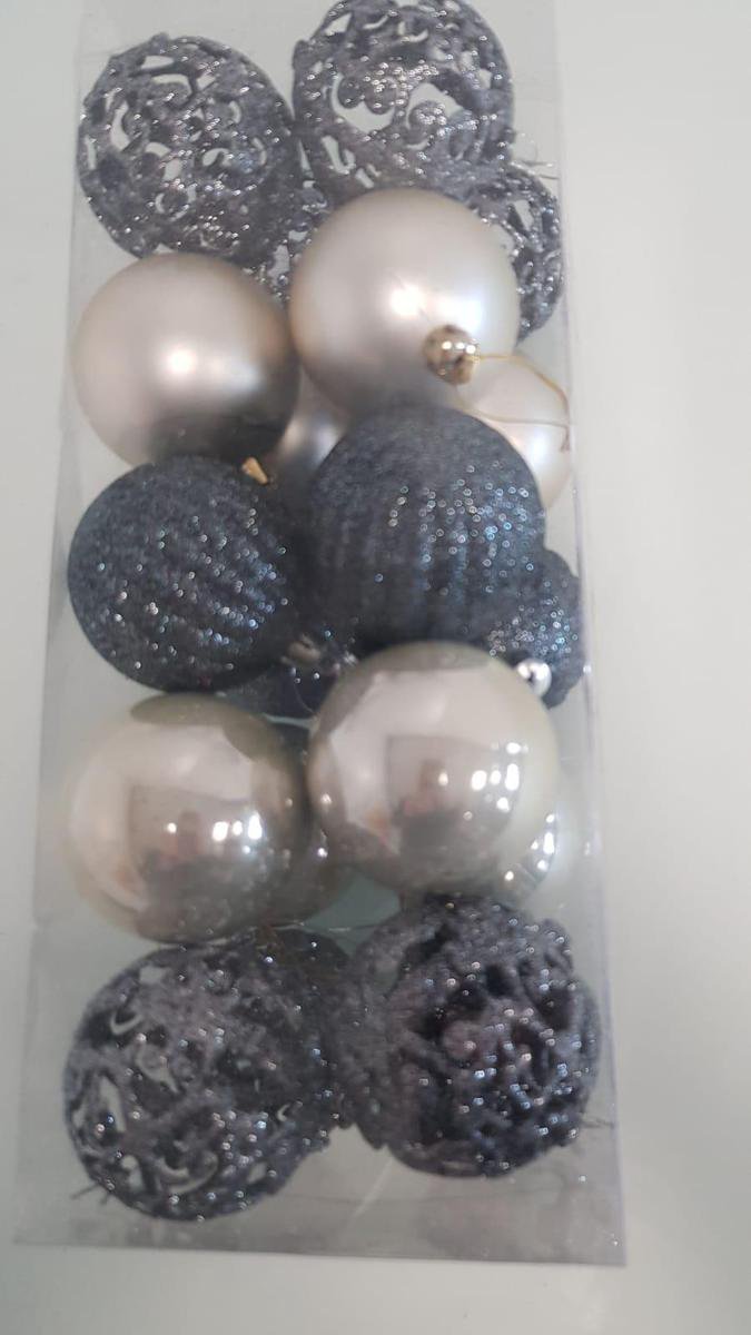 Kerstballen Grijs 20 Stuks