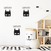 Seldona® Muurstickers kinderkamer Superhero - Zwart wit Scandinavisch design Batman - jongen - Babykamer (1 Stuk)